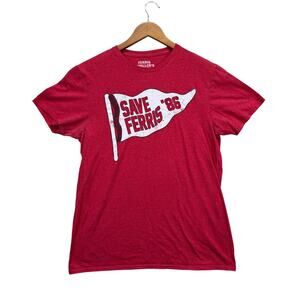 Ferris Bueller's Day Off Movie Save Cult Film Est 1986 Flag Red Men's T Shirt M